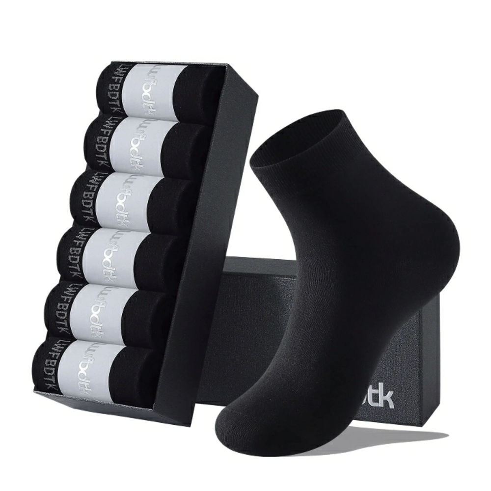 6 Pairs Black Socks Crew Softest Comfort Dress Casual Athletic 🤍 NWT